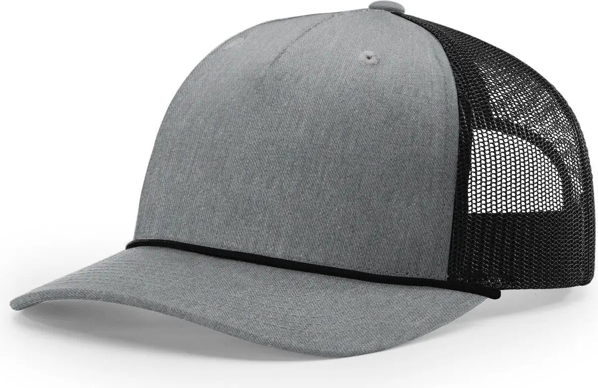 Richardson 112FPR 5 Panel Rope Trucker Caps - Gray - Heather Gray Black / OSFM