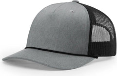 Richardson 112FPR 5 Panel Rope Trucker Caps - Gray - Heather Gray Black / OSFM