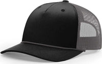 Richardson 112FPR Rope Trucker Caps Black Charcoal Black Charcoal / OSFM