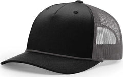 Richardson 112FPR Rope Trucker Caps Black Charcoal Black Charcoal / OSFM