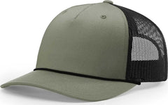 Richardson 112FPR Rope Trucker Caps - Loden Green Black - Green Black / OSFM