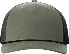 Richardson 112FPR Rope Trucker Caps - Loden Green Black - Green Black / OSFM