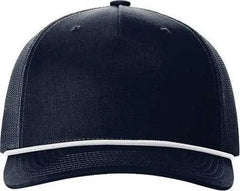 Richardson 112FPR Rope Trucker Caps - Navy White - Navy White / One Size Fits Most
