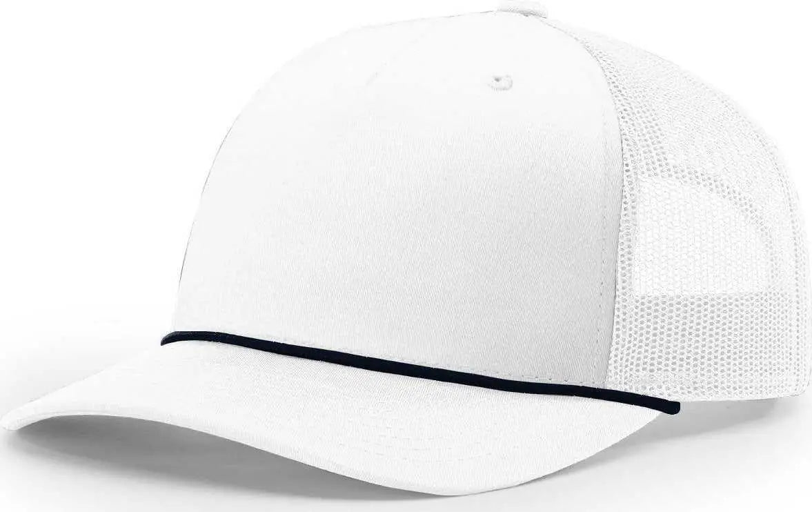 Richardson 112FPR Rope Trucker Caps White Navy White Navy / One Size Fits Most