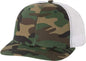 Richardson 112P Patterned Snapback Trucker Caps - Army Camo White - Green White / OSFM