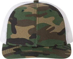 Richardson 112P Patterned Snapback Trucker Caps - Army Camo White - Green White / OSFM