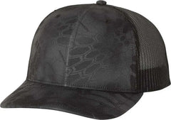 Richardson 112P Patterned Snapback Trucker Caps - Kryptek Typhon Black - Kryptek Black / OSFM