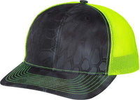 Richardson 112P Patterned Snapback Trucker Caps - Kryptek Typhon Neon Yellow - Kryptek Yellow / OSFM