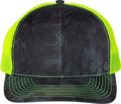 Richardson 112P Patterned Snapback Trucker Caps - Kryptek Typhon Neon Yellow - Kryptek Yellow / OSFM