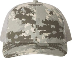 Richardson 112P Patterned Snapback Trucker Caps - Military Digital Camo Light Green - Olive / OSFM