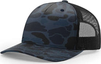 Richardson 112PFP 5 Panel Patterned Snapback Trucker Caps Admiral Duck Camo Black Duck Black / OSFM