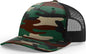 Richardson 112PFP 5 Panel Patterned Snapback Trucker Caps Army Camo Black Green Black / OSFM