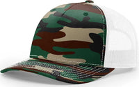 Richardson 112PFP 5 Panel Patterned Snapback Trucker Caps Army Camo White Green White / OSFM