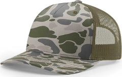 Richardson 112PFP 5 Panel Patterned Snapback Trucker Caps Marsh Duck Camo Loden Duck Loden / OSFM