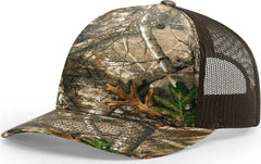 Richardson 112PFP 5 Panel Patterned Snapback Trucker Caps Realtree Edge Brown Realtree Brown / OSFM