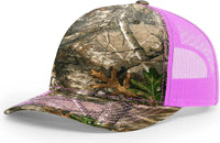 Richardson 112PFP 5 Panel Patterned Snapback Trucker Caps Realtree Edge Neon Pink Realtree Pink / OSFM