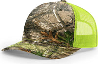 Richardson 112PFP 5 Panel Patterned Snapback Trucker Caps Realtree Edge Neon Yellow Realtree Yellow / OSFM