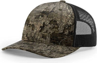 Richardson 112PFP 5 Panel Patterned Snapback Trucker Caps Realtree Timber Black Realtree Black / OSFM
