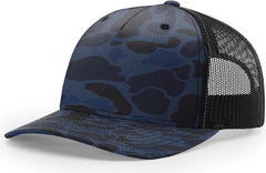 Richardson 112PFP Printed Five Panel Trucker Cap - Admiral Duck Camo Black - Admiral Duck Camo Black / OSFM