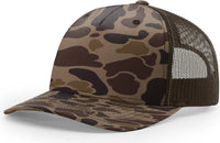 Richardson 112PFP Printed Five Panel Trucker Cap - Bark Duck Camo Brown - Bark Duck Camo Brown / OSFM