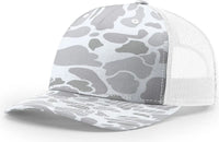 Richardson 112PFP Printed Five Panel Trucker Cap - Blizzard Duck Camo White - Duck Camo White / OSFM