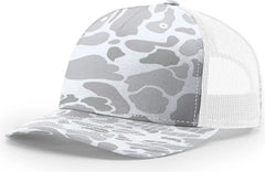 Richardson 112PFP Printed Five Panel Trucker Cap - Blizzard Duck Camo White - Duck Camo White / OSFM