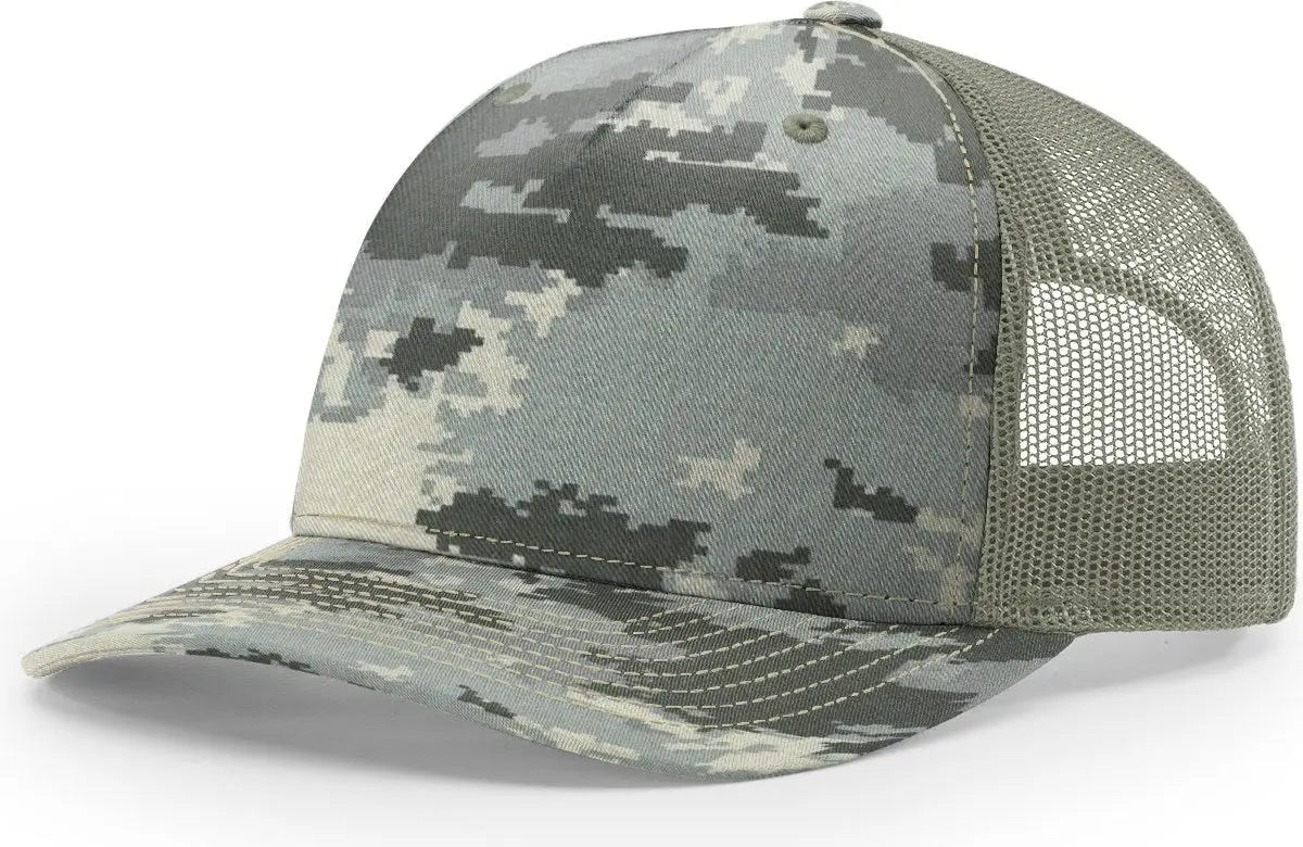 Richardson 112PFP Printed Five Panel Trucker Cap - Digital Camo Light Green - Digital Camo Light Green / OSFM