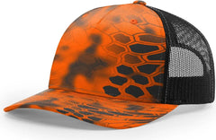 Richardson 112PFP Printed Five Panel Trucker Cap - Kryptek Inferno Black - Kryptek Black / OSFM