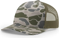 Richardson 112PFP Printed Five Panel Trucker Cap - Marsh Duck Camo Loden - Marsh Duck Camo Loden / OSFM