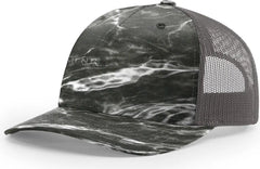 Richardson 112PFP Printed Five Panel Trucker Cap - Mossy Oak Blacktip Ch - Mossy Oak Dark Gray / OSFM
