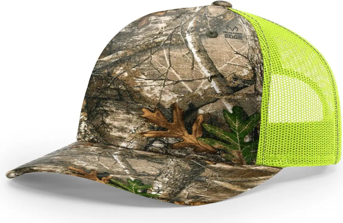 Richardson 112PFP Printed Five Panel Trucker Cap - Realtree Edge Neon Yellow - Realtree Edge Yellow / OSFM