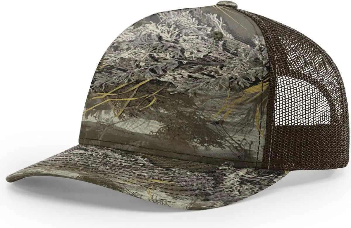 Richardson 112PFP Printed Five Panel Trucker Cap - Realtree Max-1 Xt Brown - Realtree Max-1 XT Brown / OSFM