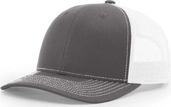 Richardson 112PL R-Flex Mesh-Back Trucker Caps - Charcoal White - Dark Gray White / One Size Fits Most