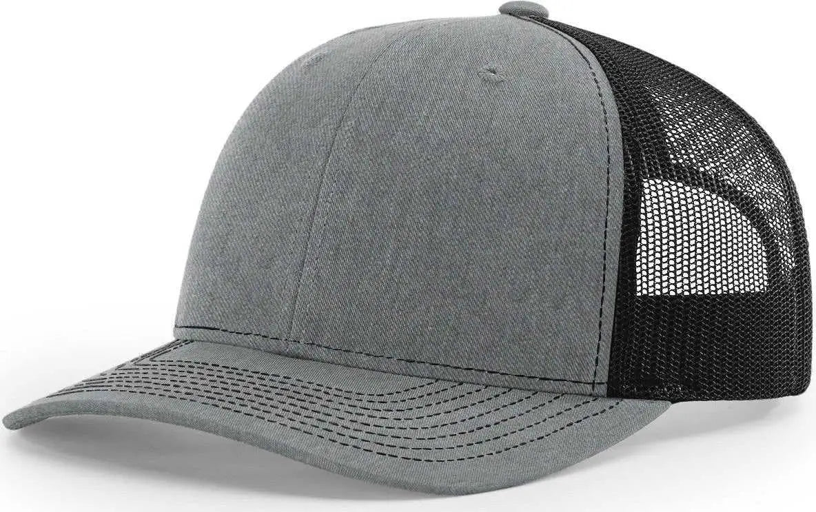 Richardson 112PL R-Flex Mesh-Back Trucker Caps - Heather Gray Black - Gray Black / OSFM