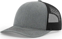 Richardson 112PL R-Flex Mesh-Back Trucker Caps - Heather Gray Black - Gray Black / OSFM