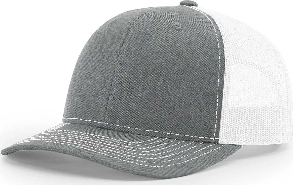 Richardson 112PL R-Flex Mesh-Back Trucker Caps - Heather Gray White - Gray White / OSFM