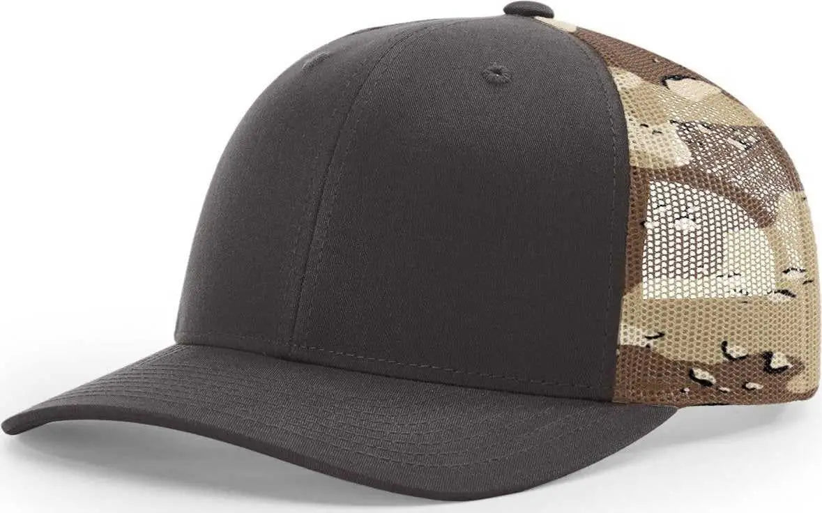Richardson 112PM Printed Mesh-Back Trucker Caps - Black Black to White Fade - Brown Tan / OSFM