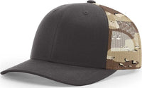 Richardson 112PM Printed Mesh-Back Trucker Caps - Black Black to White Fade - Brown Tan / OSFM