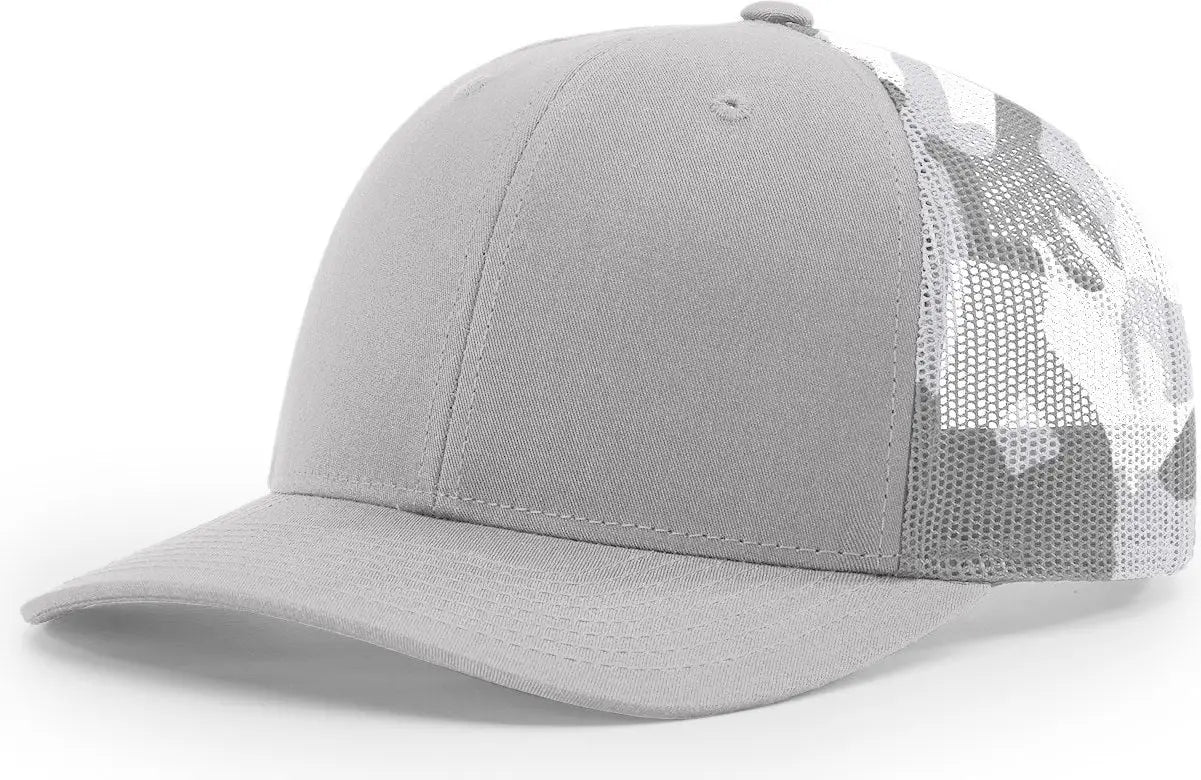 Richardson 112PM Printed Mesh Trucker Cap - Silver Gray Camo - Silver Gray Camo / OSFM