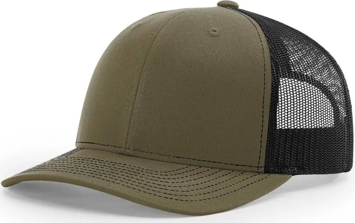 Richardson 112RE Recycled Mesh Back Trucker Caps Loden Black Dark Gray Black / OSFM