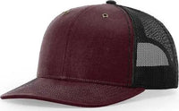 Richardson 112WF Oil Cloth Trucker Caps Burgundy Black Maroon Black / OSFM