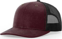 Richardson 112WF Oil Cloth Trucker Caps Burgundy Black Maroon Black / OSFM
