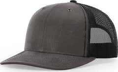 Richardson 112WF Oil Cloth Trucker Caps - Charcoal Black - Dark Gray Black / OSFM