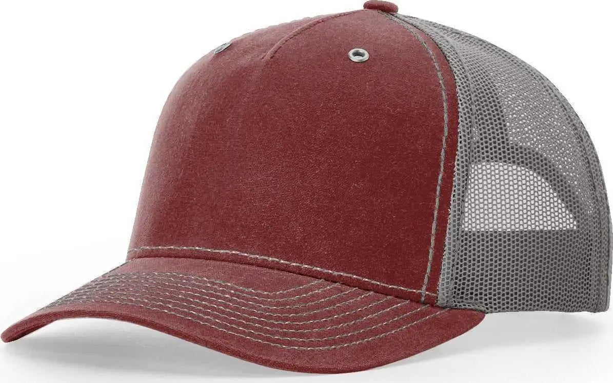 Richardson 112WH Hawthorne Trucker Caps Burnt Red Charcoal Maroon Dark Gray / OSFM