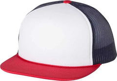 Richardson 113 Foam Trucker Caps White Navy Red White Navy / OSFM