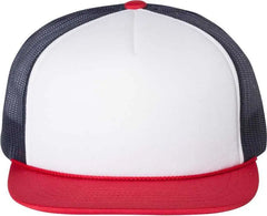 Richardson 113 Foam Trucker Caps White Navy Red White Navy / OSFM