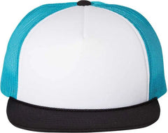 Richardson 113 Foam Trucker Caps White Neon Blue Black White Blue / OSFM