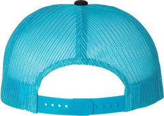 Richardson 113 Foam Trucker Caps White Neon Blue Black White Blue / OSFM