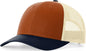 Richardson 115 Low Pro Trucker Cap - Dark Orange Birch Patriot Blue - Burnt Orant Patriot Blue / MD-LG