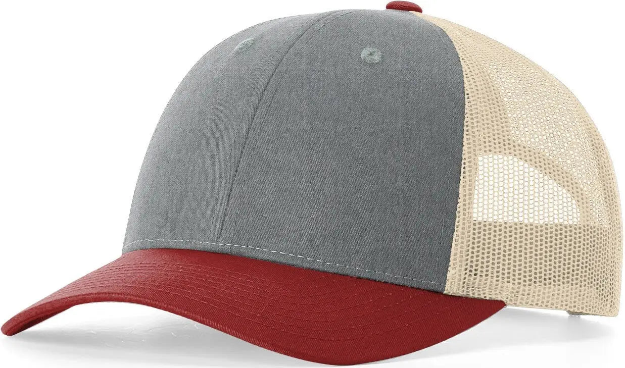 Richardson 115 Low Pro Trucker Cap - Heather Gray Birch Cardinal - Gray Cardinal / S